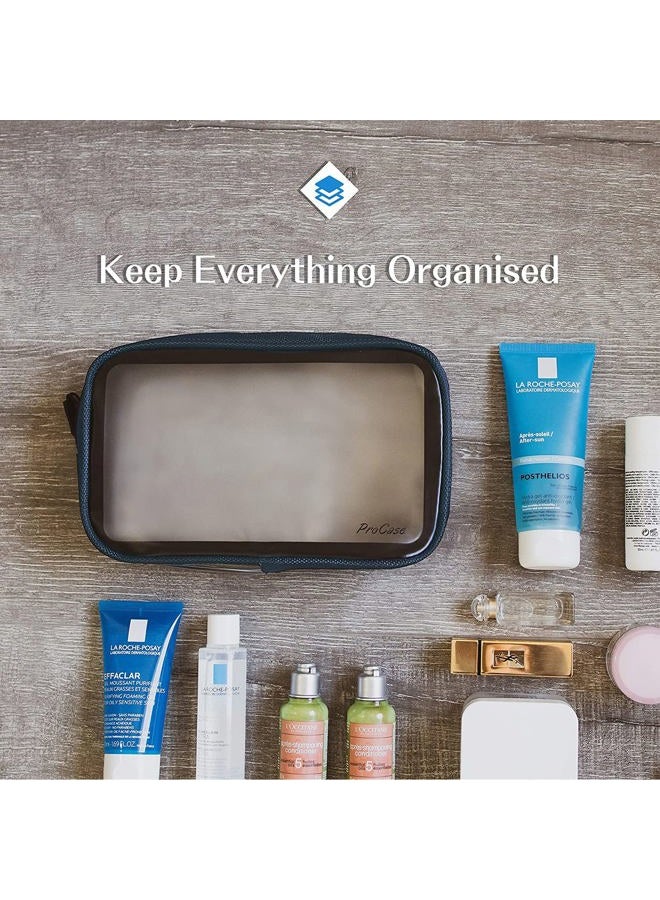 Procase TSA Approved Travel Toiletry Bag Pouch, Matte Clear Travel Organizer Airport Carry-On Checkpoint Airline Compliant Storage Bag for Toiletries Liquids Creams and Cosmetics -Navy - Image 5