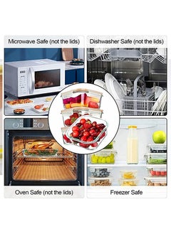 BLACKSTONE Glass Food Container with Airtight Lid Round Shape 420ml  - Image 5
