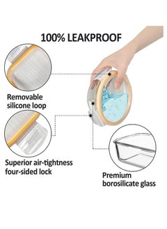 BLACKSTONE Glass Food Container with Airtight Lid Round Shape 420ml  - Image 2