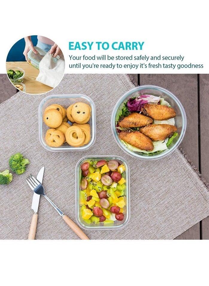 BLACKSTONE Glass Food Container with Airtight Lid Round Shape 420ml  - Image 3