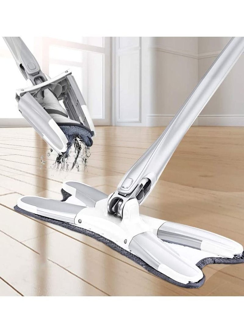 DubaiGallery X-type Manual Extrusion Floor Mop Hand Free Washing Flat Mop With Microfiber Replace Pads Easy Wringing Household Floor Cleaning Tools  - Image 1