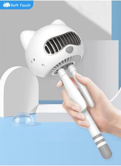 Portable Mini Stroller Fan with Mosquito Repellent, Handheld Cartoon Cat for Babies and Strollers Flexible Hook