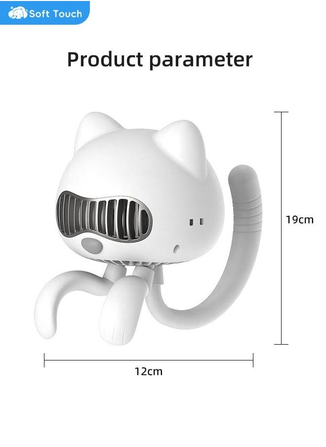 NIBEMINENT - Portable Mini Stroller Fan with Mosquito Repellent, Handheld Cartoon Cat for Babies and Strollers Flexible Hook - Image 1
