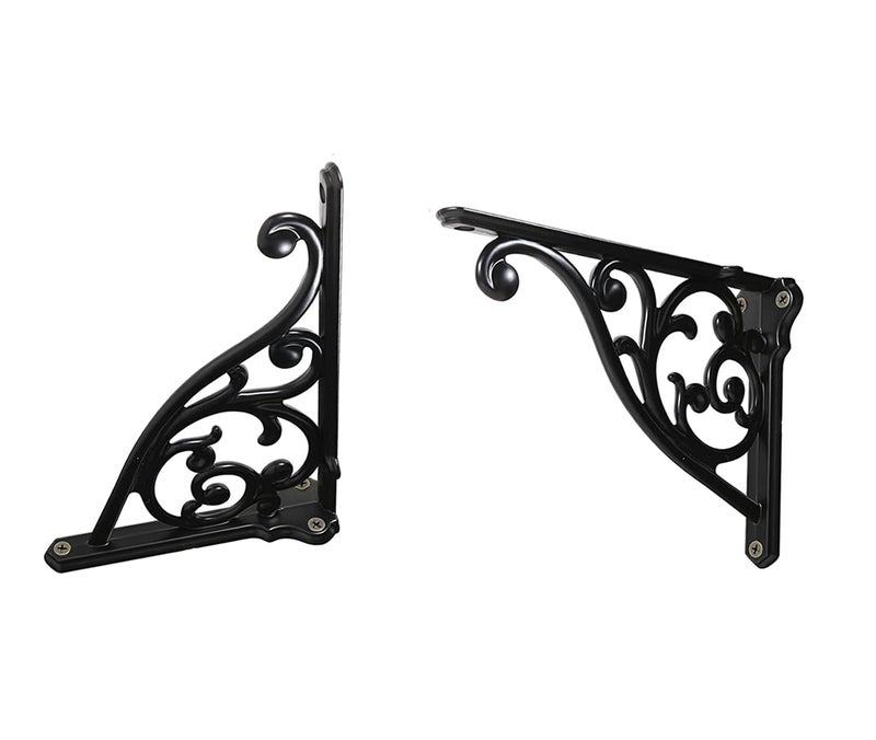 ZAUYX Heavy Duty Solid Stand5 Inch 4 Pack BlackRight Angle Wall Panel Support BracketDecorative Shelf BracketHeavy Duty VintageWall Mount Support DIY Shelf Hardware Included - Image 2