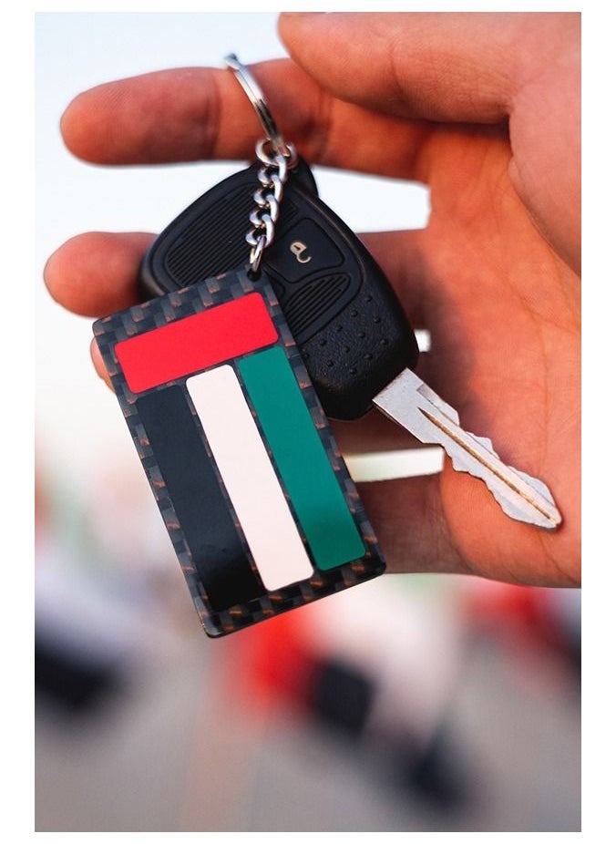 crbn - UAE Flag Real Carbon Fiber Keychain - Image 1