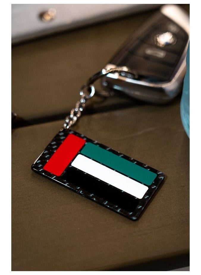 crbn - UAE Flag Real Carbon Fiber Keychain - Image 1