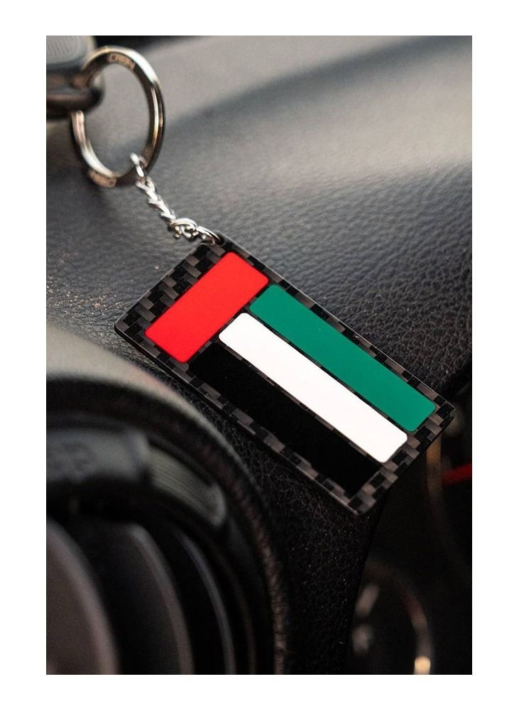 crbn - UAE Flag Real Carbon Fiber Keychain - Image 1