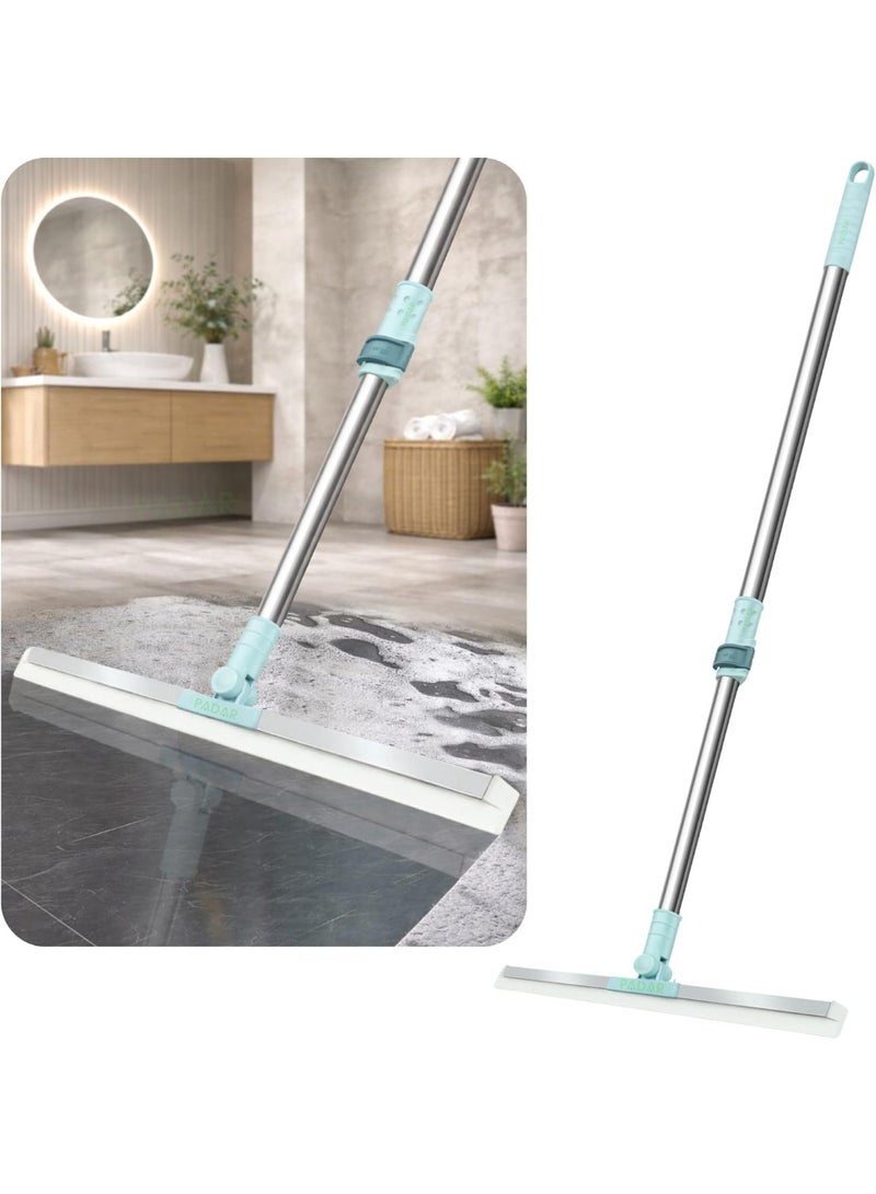 Silicone rotating mop for floor cleaning, heavy-duty bathroom mop with 180-degree rotating head, multi-functional mop for wet and dry cleaning (multi-colored) - Image 1
