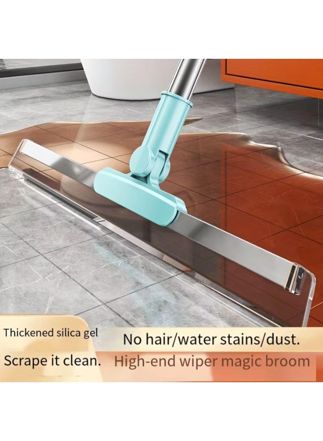 Silicone rotating mop for floor cleaning, heavy-duty bathroom mop with 180-degree rotating head, multi-functional mop for wet and dry cleaning (multi-colored) - Image 4