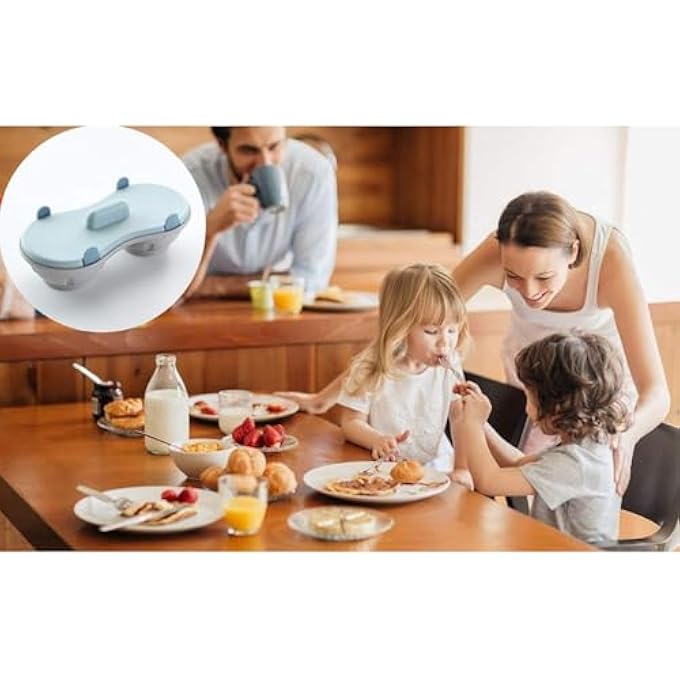 jaffiust The White Shop Egg Poacher Microwavable With Measure Cup Dishwashable Egg Maker Poached Kitchen Gadget Blue - Image 5