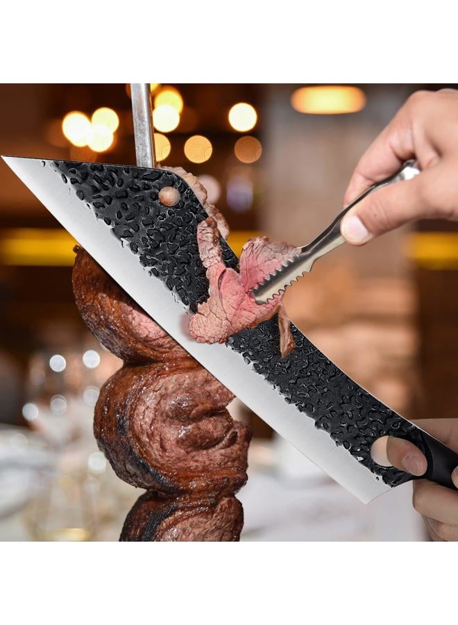 PURPLEBIRD 12 Inch Carving Knife Ultra Sharp Slicing Knife,Hand Forged Brisket Knife High Carbon Steel Meat Slicer, Long Kitchen Knives,Best for Slicing Roasts, Meats, Fruits and Vegetables - Image 4