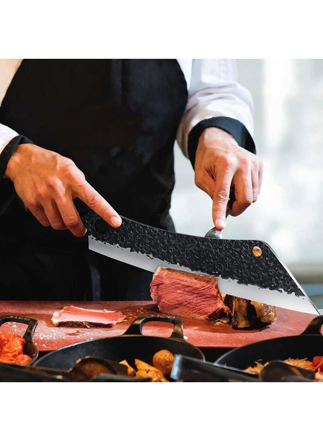 PURPLEBIRD 12 Inch Carving Knife Ultra Sharp Slicing Knife,Hand Forged Brisket Knife High Carbon Steel Meat Slicer, Long Kitchen Knives,Best for Slicing Roasts, Meats, Fruits and Vegetables - Image 3