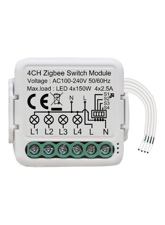 NIBEMINENT Intelligent Four Gang Switch Module White - Image 1
