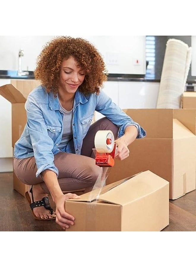 شريط تغليف شفاف لاصق قوي 2 بوصة × 100 ياردة شريط تغليف قوي ومتين لإغلاق صناديق الطرود وصناديق النقل والمنازل وأكياس البريد الكبيرة واللوازم المكتبية (عبوة من 6 قطع) - Image 5