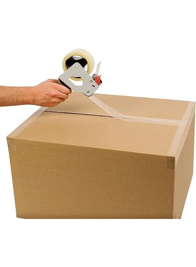 شريط تغليف شفاف لاصق قوي 2 بوصة × 100 ياردة شريط تغليف قوي ومتين لإغلاق صناديق الطرود وصناديق النقل والمنازل وأكياس البريد الكبيرة واللوازم المكتبية (عبوة من 6 قطع) - Image 2