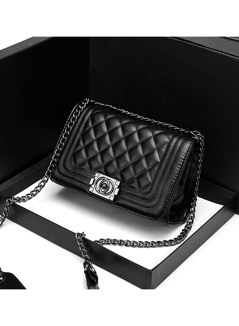 Women's Leather Bag Black Shoulder Bag Crossbody Bag - Image 4