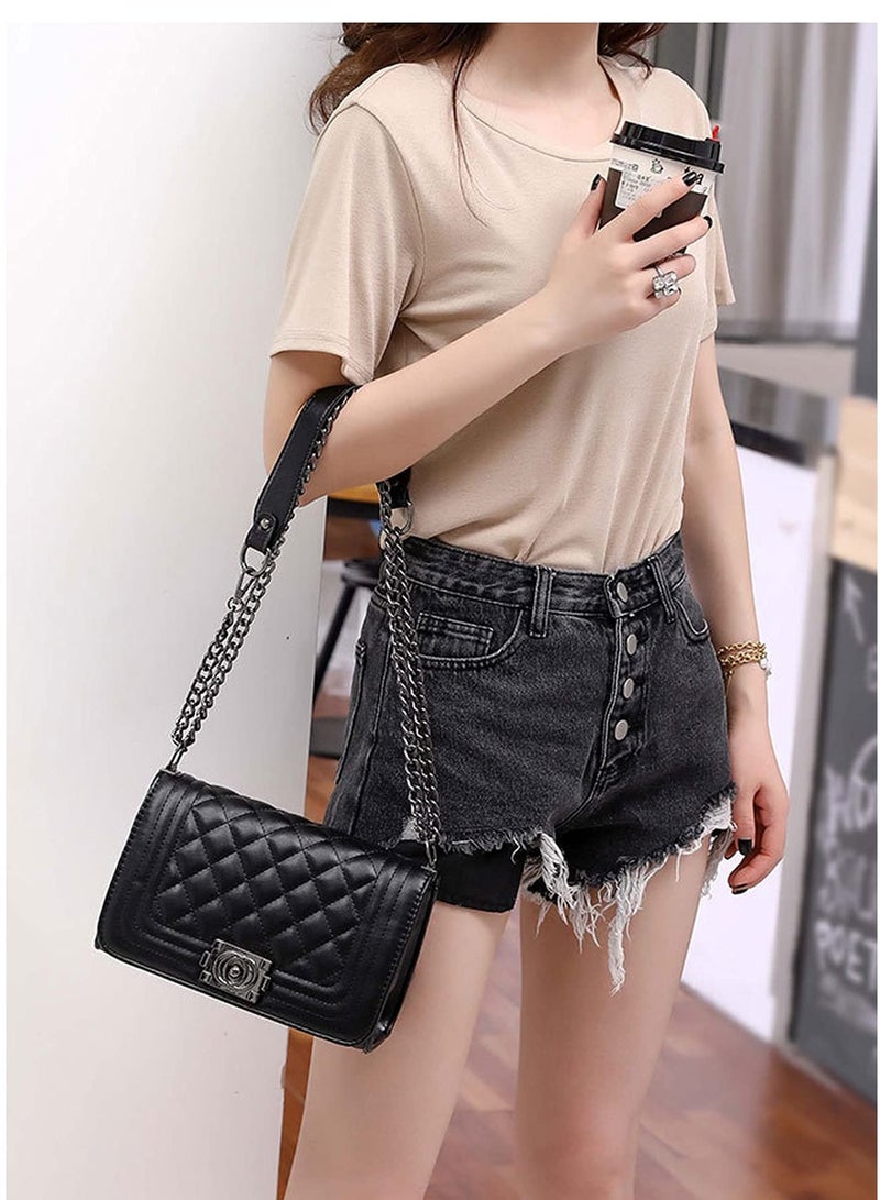 Women's Leather Bag Black Shoulder Bag Crossbody Bag - Image 5