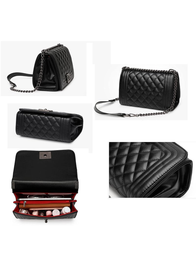 Women's Leather Bag Black Shoulder Bag Crossbody Bag - Image 1