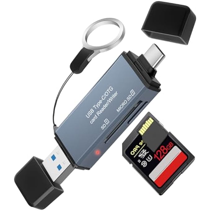 rayihni SD/MICRO SD CARD READER, USB C/USB 3.0 2IN1 SD CARD READER SUPPORTS MICRO SD SDHC SDXC MMC SERIES COMPATIBLE WITH IPHONE 15 SERIES MACBOOK PRO AIR, IPAD PRO, GALAXY S23, PIXEL, XPS 13 - Image 1