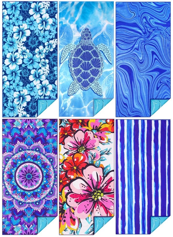 TwoYek 6 Pack Microfiber Thin Beach Towel Lightweight 71x32 Oversized Extra Large Sand Free Towels Quick Dry for Travel Pool Yoga Gym Sports Beach Accessories Vacation Essential Gift - Image 1