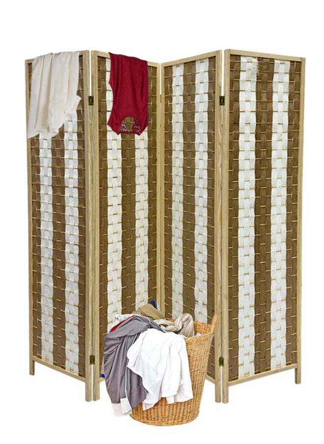 Living - Room Divider 4 Panel Room Partition, Foldable Freestanding - Image 1
