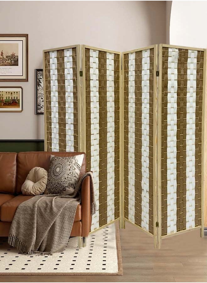 Living - Room Divider 4 Panel Room Partition, Foldable Freestanding - Image 1