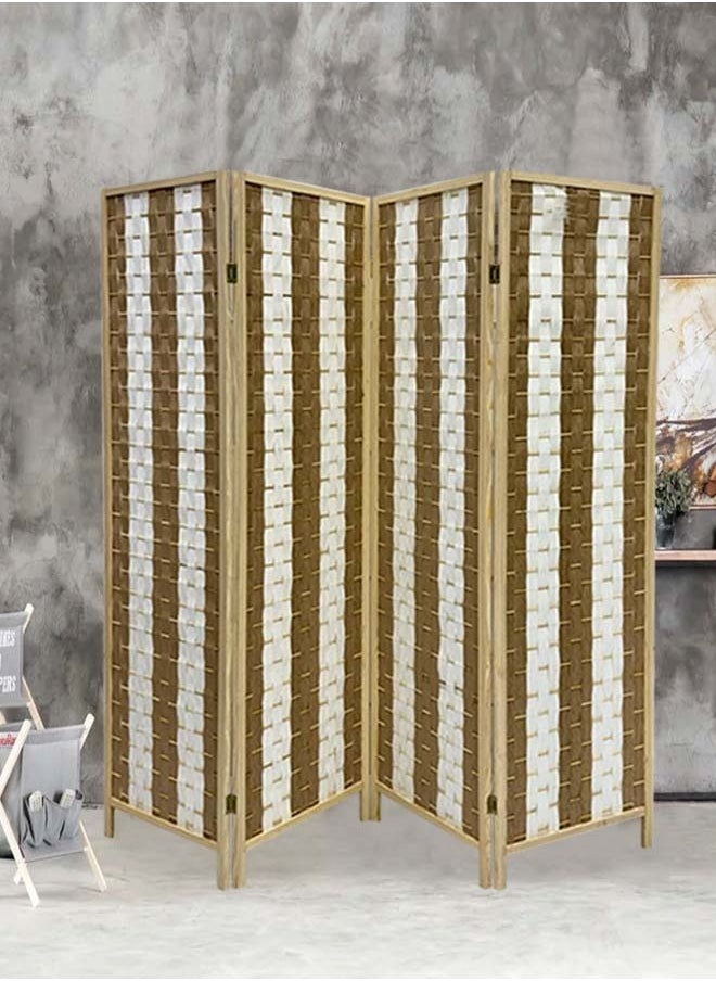 Living - Room Divider 4 Panel Room Partition, Foldable Freestanding - Image 1