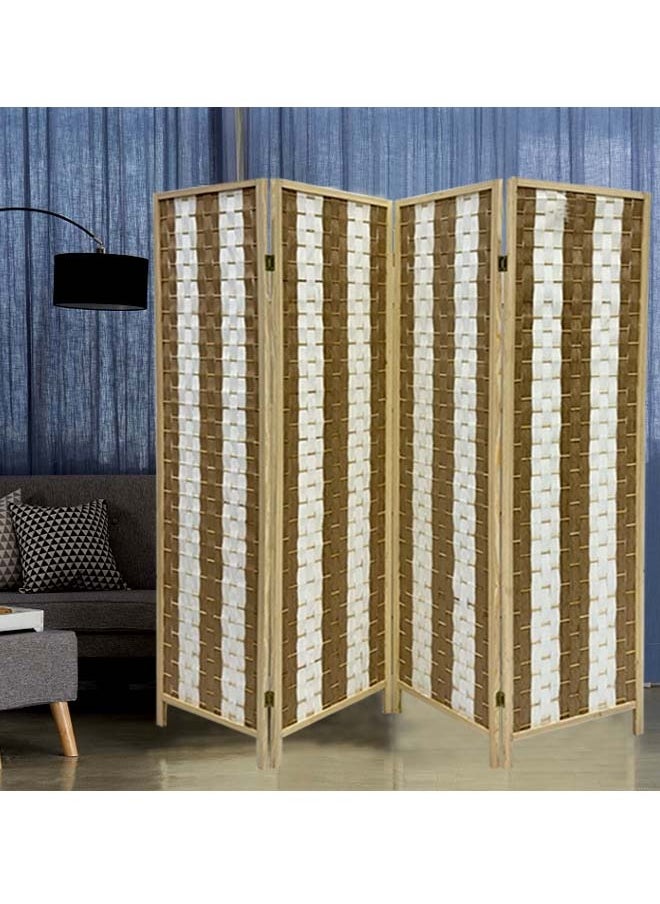 Living - Room Divider 4 Panel Room Partition, Foldable Freestanding - Image 1