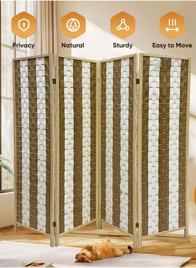 Living - Room Divider 4 Panel Room Partition, Foldable Freestanding - Image 1