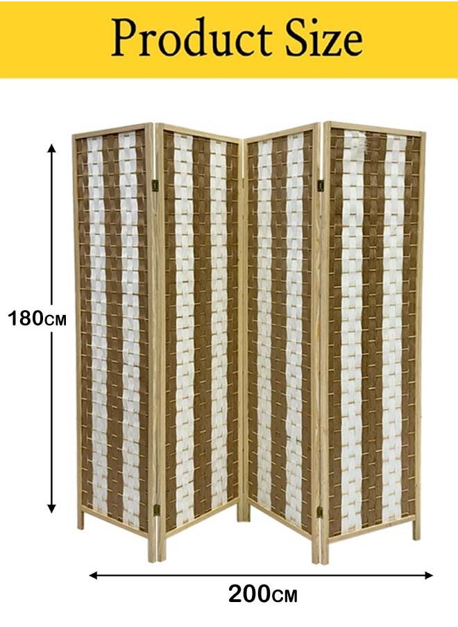 Living - Room Divider 4 Panel Room Partition, Foldable Freestanding - Image 1