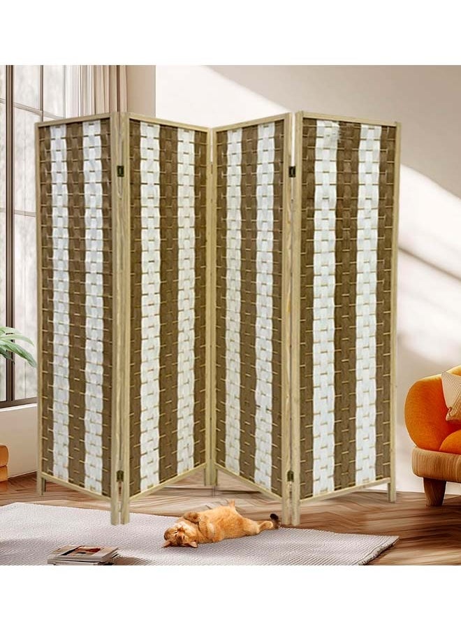 Living - Room Divider 4 Panel Room Partition, Foldable Freestanding - Image 1