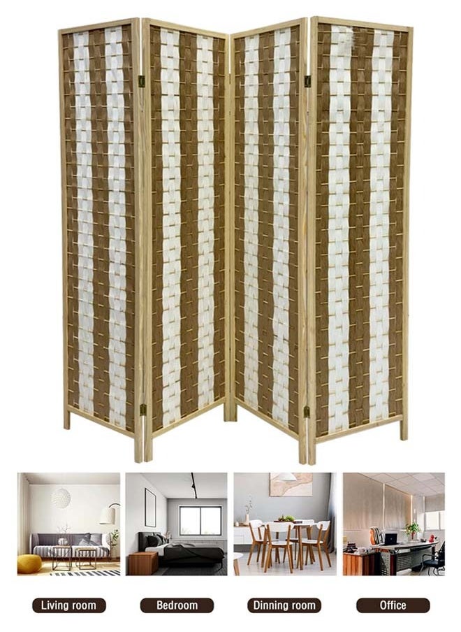 Living - Room Divider 4 Panel Room Partition, Foldable Freestanding - Image 1