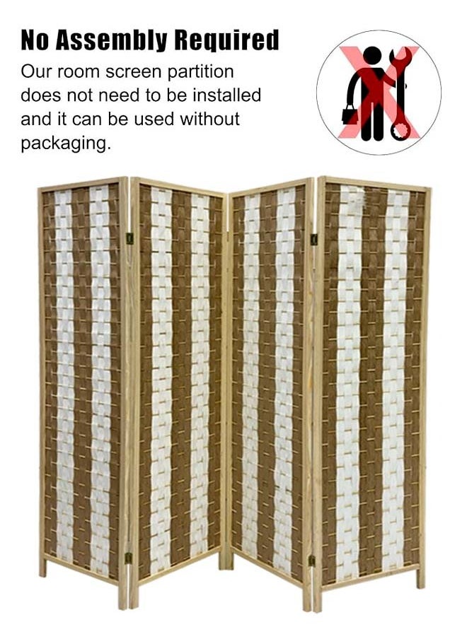 Living - Room Divider 4 Panel Room Partition, Foldable Freestanding - Image 1