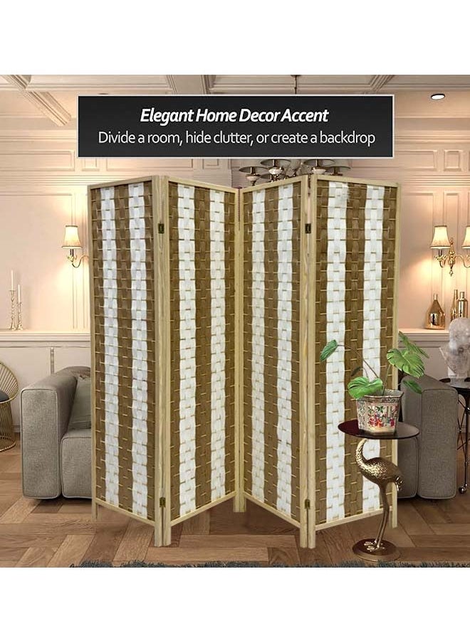 Living - Room Divider 4 Panel Room Partition, Foldable Freestanding - Image 1