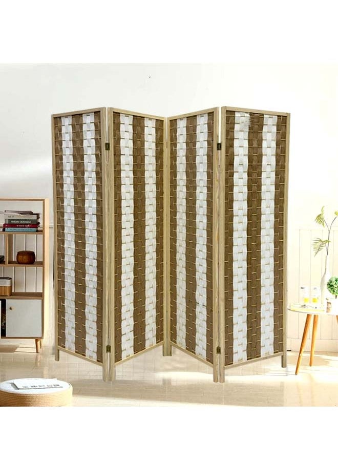 Living - Room Divider 4 Panel Room Partition, Foldable Freestanding - Image 1
