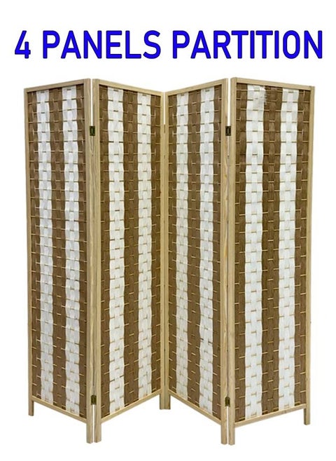 Room Divider 4 Panel Room Partition, Foldable Freestanding