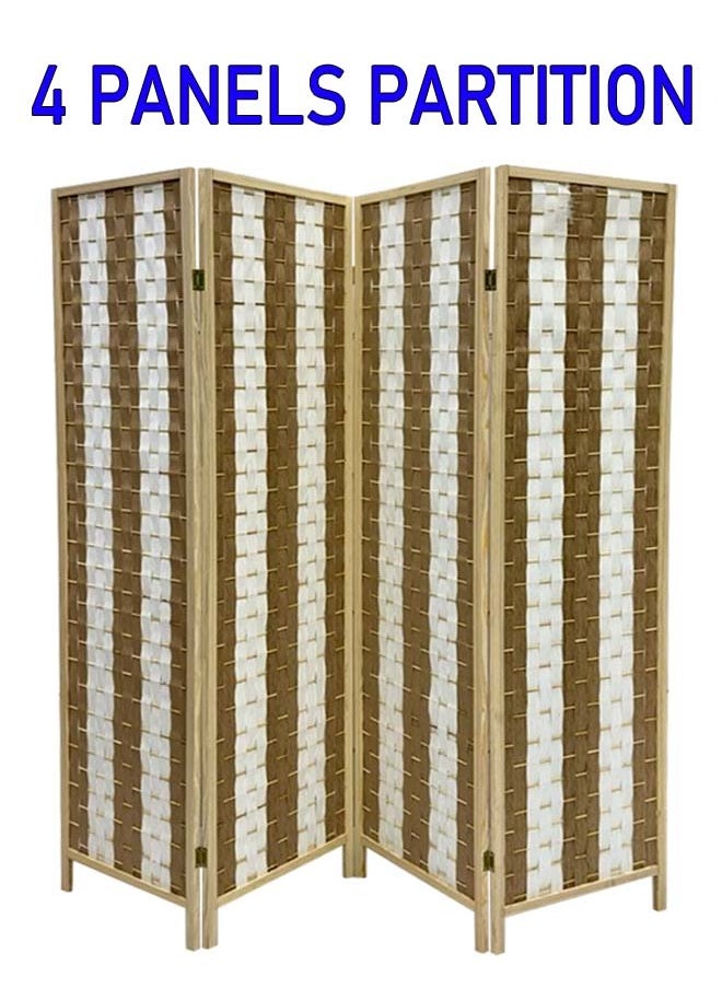 Living - Room Divider 4 Panel Room Partition, Foldable Freestanding - Image 1