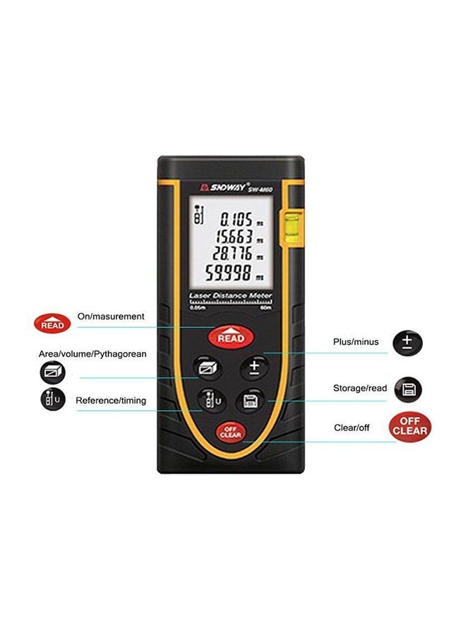 NIBEMINENT SW-M60 Digital Laser Rangefinder Black/Orange 118x54x28mm - Image 5