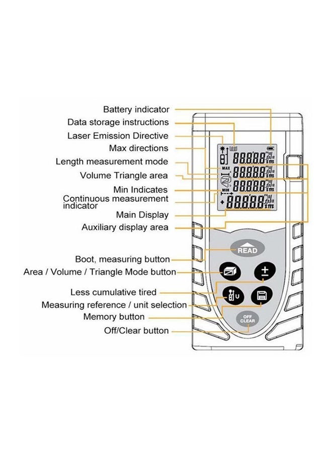 NIBEMINENT SW-M60 Digital Laser Rangefinder Black/Orange 118x54x28mm - Image 4
