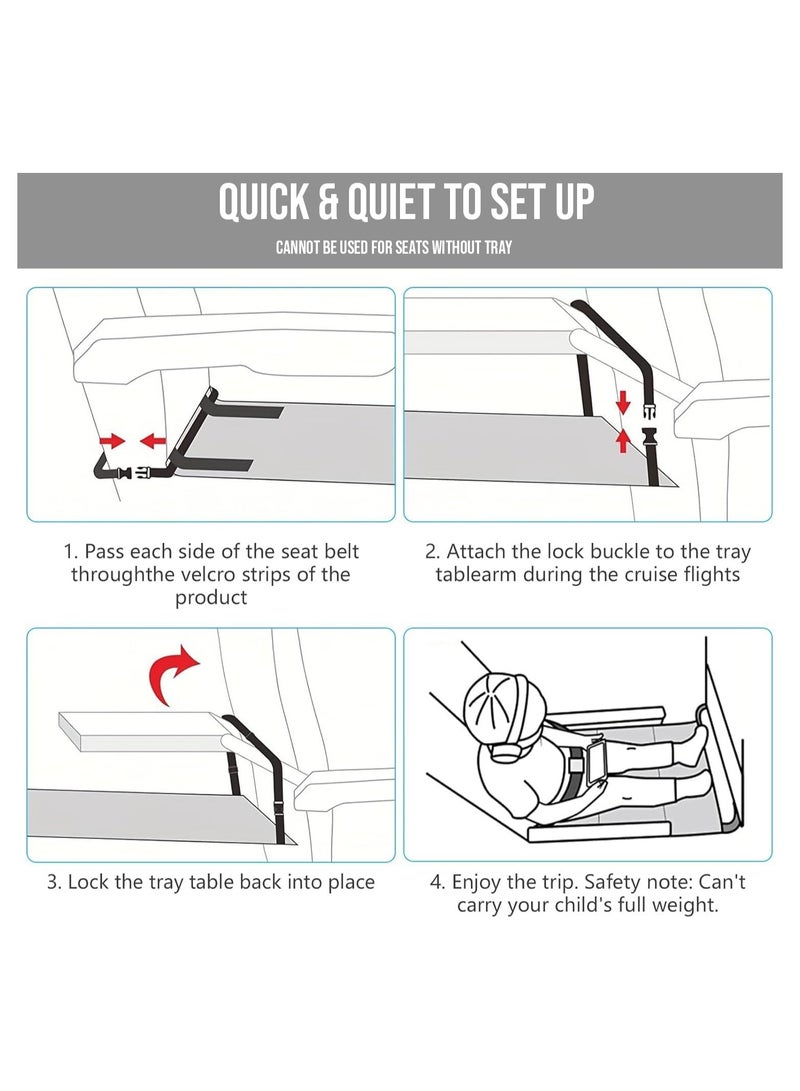 Baby Airplane Travel Footrest Bed Toddler Airplane Seat Portable Toddler Travel Foot Hammock Airplane Seat Extender Leg Rest for Children Travel Essentials for Children to Lie Down on Plane  - Image 3