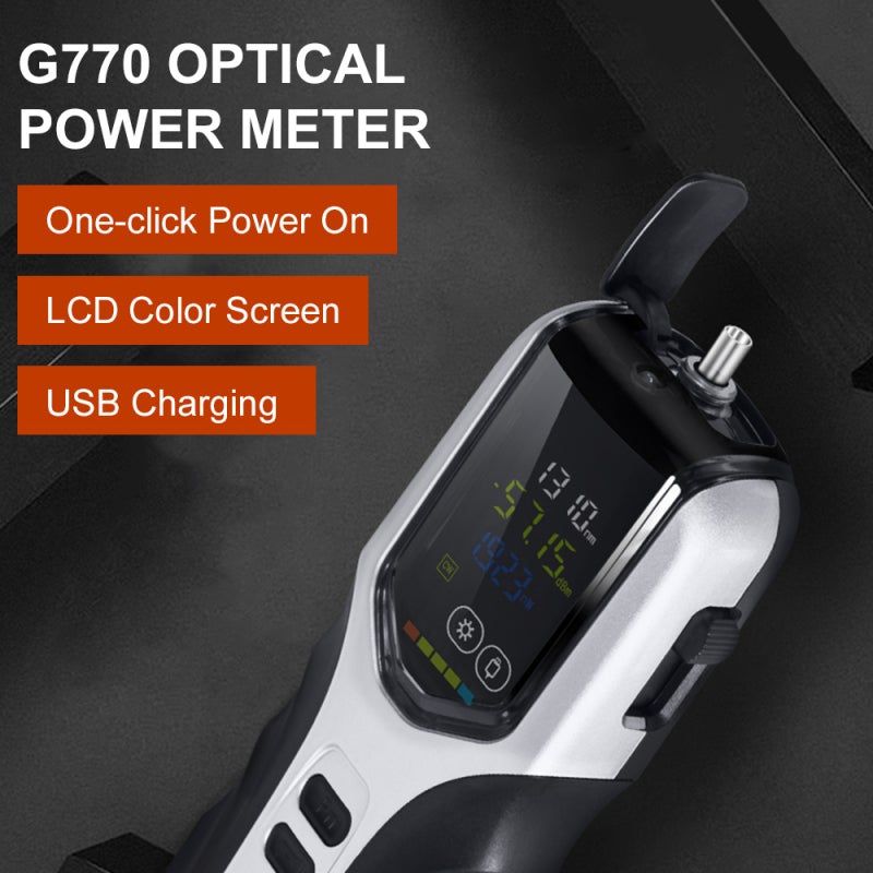 Power Meter: Black Compact Body High-precision Sensor - High-definition LCD Screen 900mAh Rechargeable Lithium Battery for Fiber Optic Maintenance, Dark Environment Use - Image 5