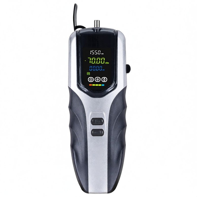 Power Meter: Black Compact Body High-precision Sensor - High-definition LCD Screen 900mAh Rechargeable Lithium Battery for Fiber Optic Maintenance, Dark Environment Use - Image 1