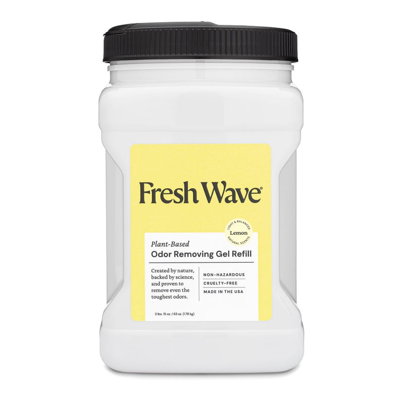 Fresh Wave Lemon Odor Removing Gel Refill, 63 oz. - Safer Odor Absorbers for Home, Natural Plant-Based Odor Eliminator, Every 15 oz. lasts 30-60 Days, For Cooking, Trash & Pets - Image 1