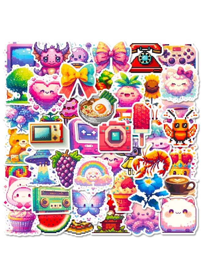 NIBEMINENT 50 Pcs Mosaic Pixel-winding Game Console Deco Kit Waterproof Stickers, High Definition Printing Bright Colors, Suitable for Laptop Skateboard Luggage Water Bottle Guitar DIY - Image 2