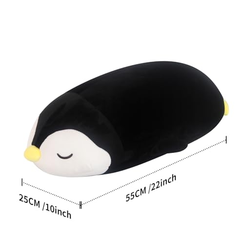 FFxiong 22 Black Penguin Plush Stuffed Animal Toy Cute Soft Body Large Pillow Plushies Doll Gift for Kids Girls Boys Christmas Birthday Valentines - Image 5
