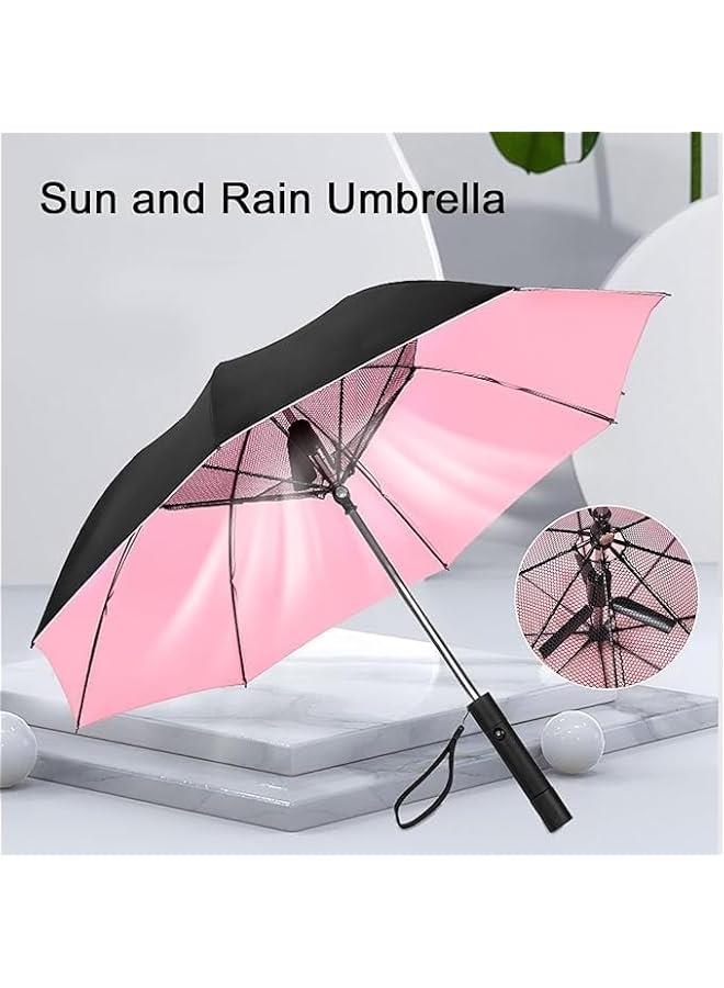 HOOKOR Sun Umbrella with Fan, 2in 1 Outdoor Cooling Fan UV Umbrella with Power BankFunction, Fan Cooling Summer Umbrella for Outdoor Beach Camping Walking - Image 2