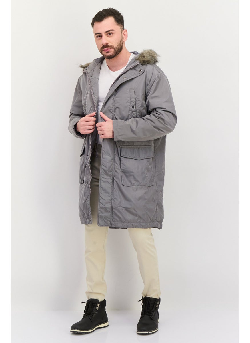 Asos Design - Men Plain Puffer jacket, Grey - Image 1