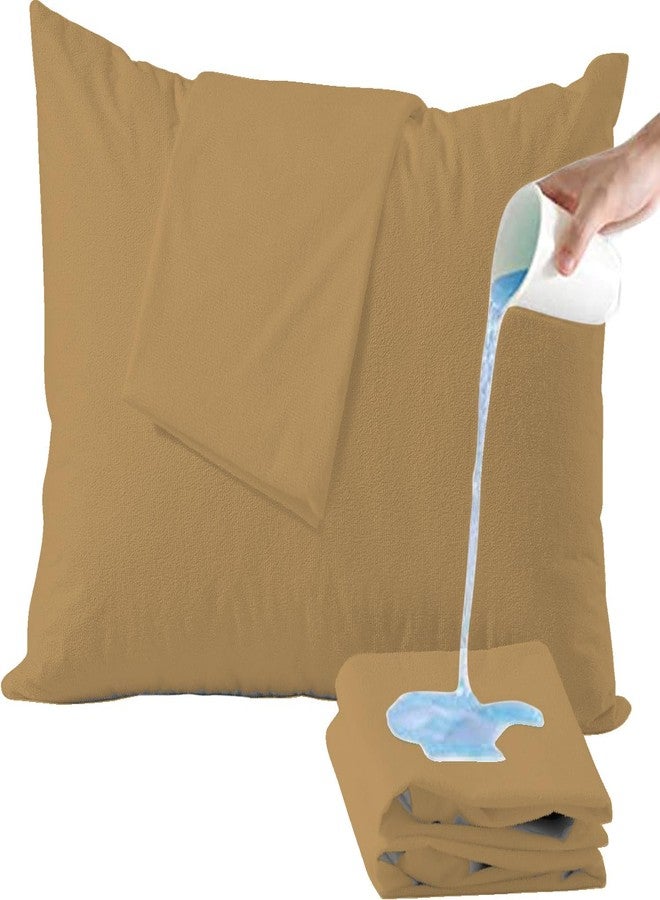Trance Ultra Soft Terry Waterproof Pillow Protector Cover with Zippered Closure | Dust Mite - Bed Bug Protection | Oil and Water Spill Protection Covers (Large: 20 x 30 inch - Brown) - Pack of 2 - Image 1