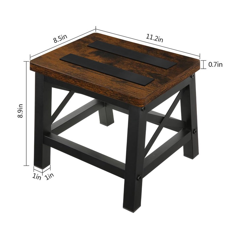 YINMIT Wooden Step Stool for Adults and Kids, Step Stool for High Bed with Non-Slip Feet, Using for Bedroom, Living Room and Kitchen, Hold Up to 500 lbs - Image 4