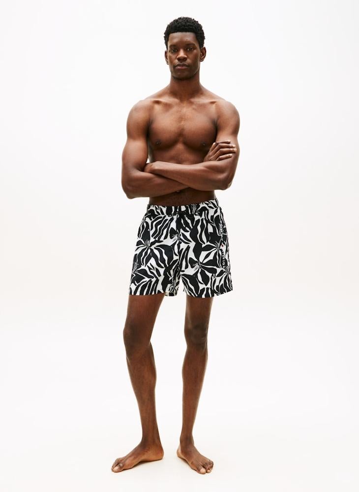 TOMMY HILFIGER Original Print Mid Length Swim Shorts - Image 4